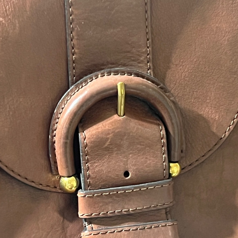 EUC Large dark brown leather Banana Republic satchel - Picture 2 of 11